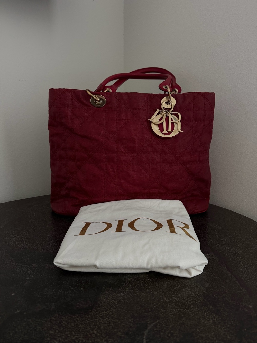 Christian Dior Cannage Quilted Soft Shopping Tote Bag - Pre-Loved Authentic